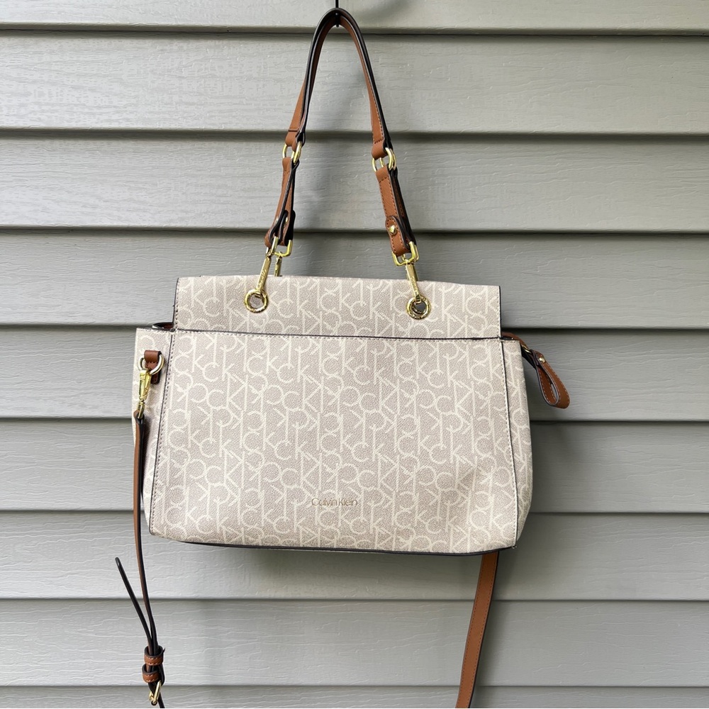 Calvin Klein Sonoma Satchel Crossbody Bag Adjustable Strap Shoulder bag Khaki